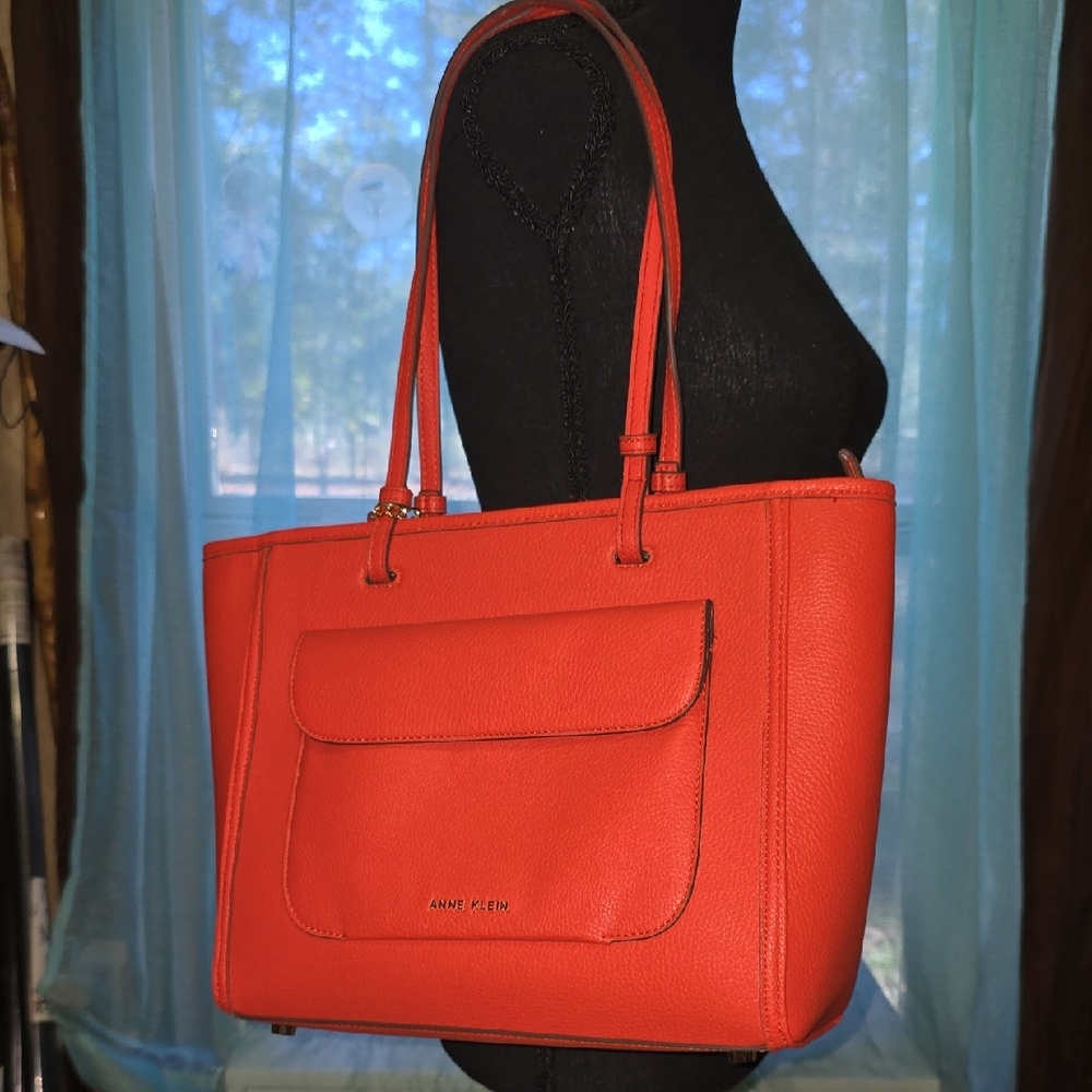 Anne Klein Vibrant Orange Tote Bag